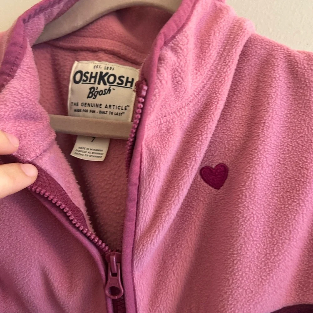 Oshkosh Pink and Purple Fleece Jacket size 7